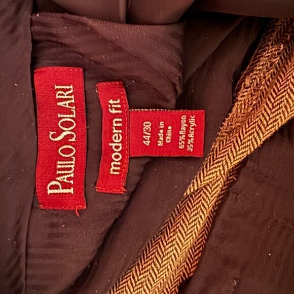 Paulo Solari Dress Pants Size 42x30  Light Brown - Picture 4 of 5